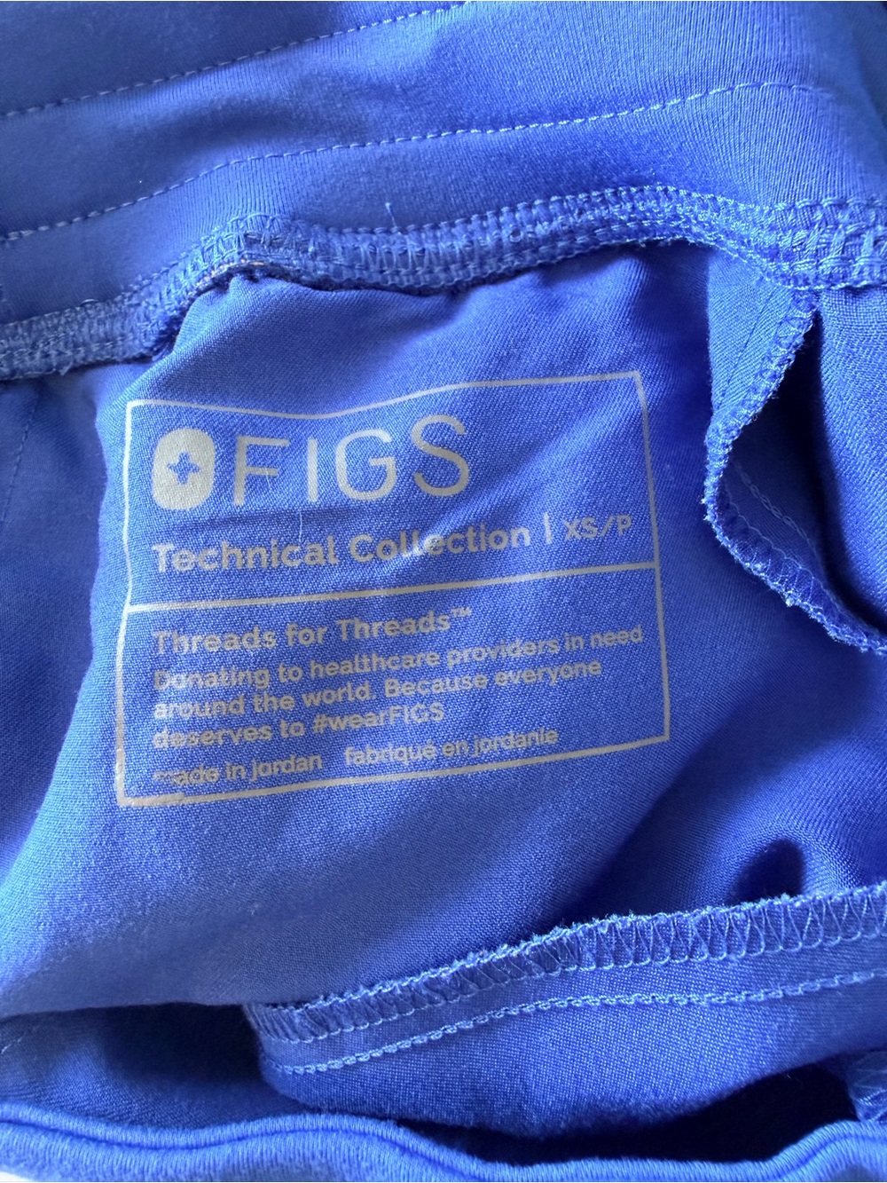 Figs-Womens -XS-P Royal Blue Jogger Pants with Red Drawstring - Picture 3 of 3